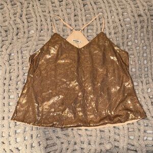 Grace Karin Gold Sequin Camisole Top Size 2XL